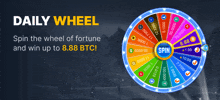 a wheel of fortune with the words daily wheel on it