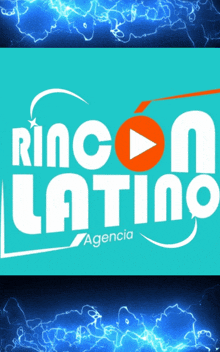 an ad for rincon latino agency with a play button