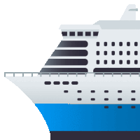 an illustration of a cruise ship with a blue side