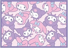 a pattern of my melody and kuromi on a pink background