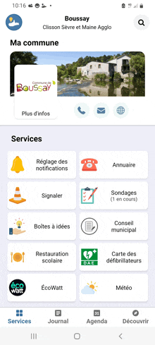 a screenshot of the boussay app on a phone screen