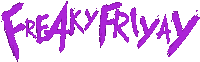 a purple logo for freaky friday is on a white background