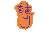 a drawing of a cartoon character 's face with a smiley face