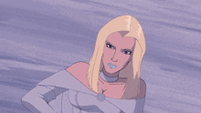 a cartoon drawing of a woman with a butterfly on her head