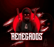 a cartoon of a man with a hood and the word renegados on the bottom