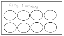 a black and white drawing of eight circles with the word graetenburg written on the bottom