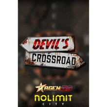 a poster for devil 's crossroad shows two arrows pointing in opposite directions