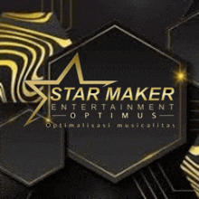 a poster for star maker entertainment optimus with a star on it