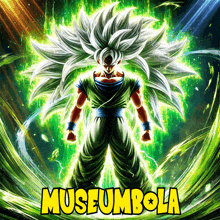 a poster of a dragon ball z character with the words museumbola on the bottom