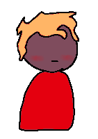 a cartoon drawing of a person with a red shirt on