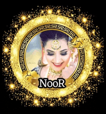 a picture of a woman with the name noor on the bottom