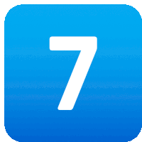 a blue square with a white number 7 inside