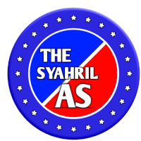 a blue and red circle with the words the syahril as on it