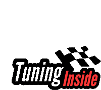 a logo for tuning inside with a checkered flag in the background