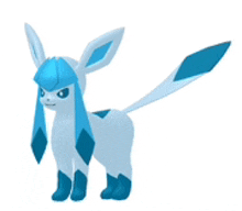 a 3d model of a pokemon with blue ears and a blue tail