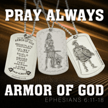 a poster with armor of god written on it