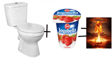 a toilet next to a cup of jogobella