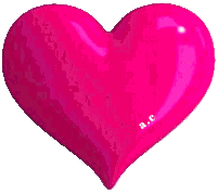 a pink heart with the letters a.c. written on it