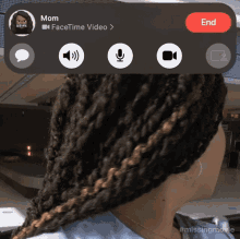 a screenshot of a facetime video with mom