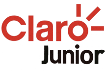 a logo for claro junior with a white background