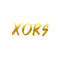 the word xors is written in gold letters on a white background