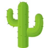 a green cactus with a white background and a few thorns on it