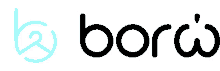 a logo for borw with a blue circle and black letters