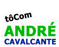 a logo for andre cavalcante with green and blue letters