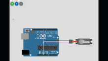 a screenshot of a arduino board with a robotic arm connected to it