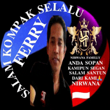 a picture of a man in a circle with the words kompak selalu