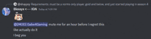 a screenshot of a discord chat between two people