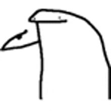 a black and white drawing of a bird with a long neck and a long beak on a white background .