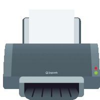 an illustration of a joypixels printer with paper coming out