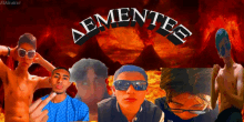 a collage of men with the word aementee in the center