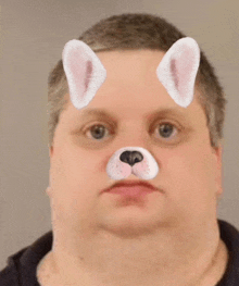 a man with a fake dog nose on his face