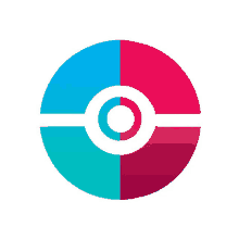 a blue and red circle with a white circle in the center