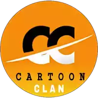 a logo for the cartoon clan is shown on a yellow background