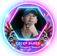 a picture of a man with the name cecep gaper on it