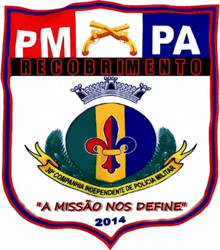 a shield with the words pm pa recoberto 2014