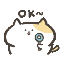 a drawing of a cat with a magnifying glass and the word ok