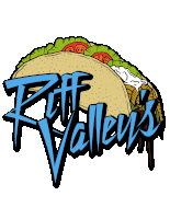 a taco with the words ruff valley 's written on it