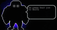 a pixel art character with a speech bubble that says i 'm gonna beat you to death