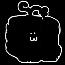 a black and white drawing of a pumpkin with a face on it