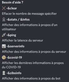 a screenshot of a message in french that says besoin d ' aide x-&clear