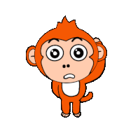 a cartoon monkey with a surprised expression on his face