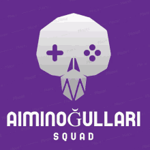 a logo for aminogullari squad with a skull and a controller