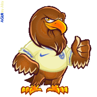 a cartoon of an eagle wearing a nike shirt