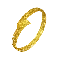 the letter o is made of gold glitter and has a white background