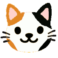 a drawing of a calico cat 's face