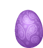 a purple easter egg with a paisley pattern